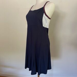 Fila Heritage Tennis Dress Navy Blue White Red A-Line Spaghetti Strap Medium